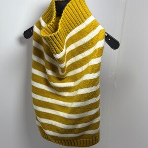 Striped Mustard and White doggy Sweater